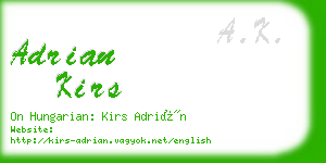 adrian kirs business card